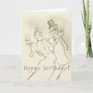 Toulouse Lautrec - Dancing para, Birthday Inbjudan