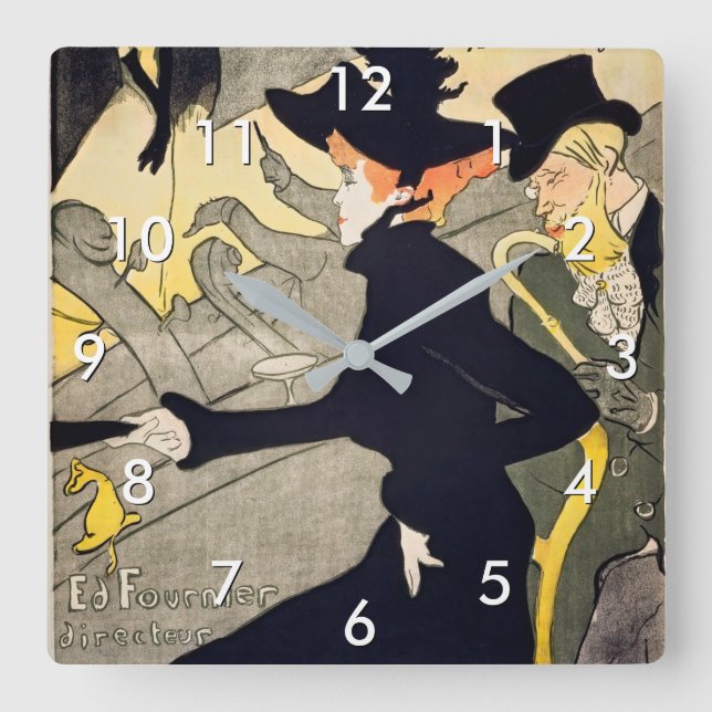 Toulouse-Lautrec - Divan Japonais Fyrkantig Klocka (Framsida)