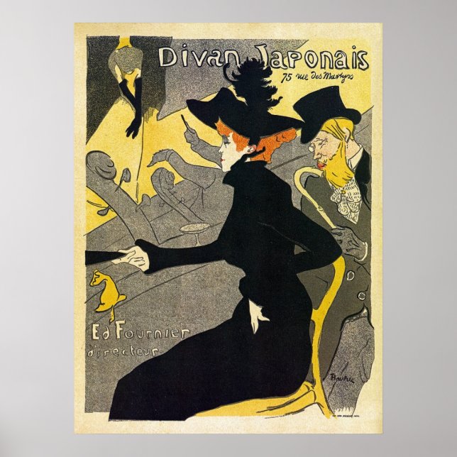 Toulouse Lautrec: Divan Japonais (musikhall) Poster (Framsidan)