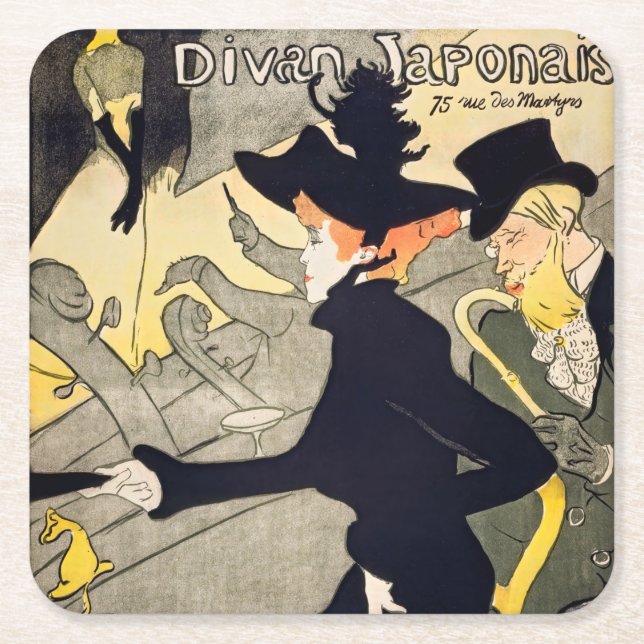 Toulouse-Lautrec - Divan Japonais Underlägg Papper Kvadrat (Framsidan)