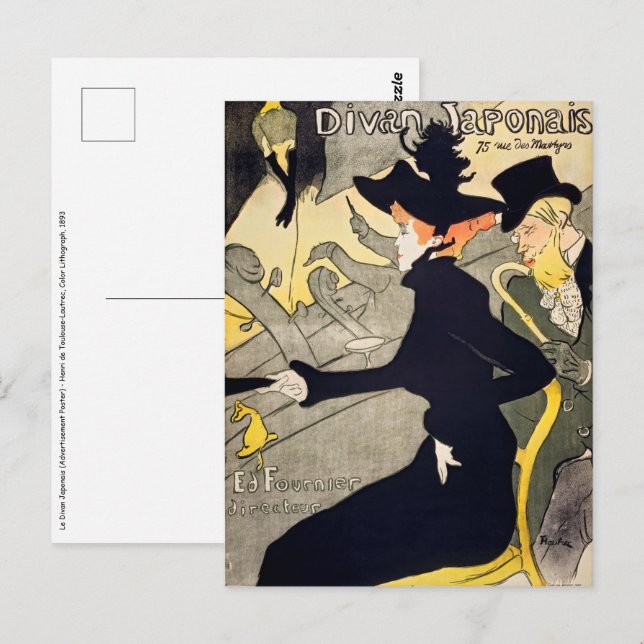 Toulouse-Lautrec - Divan Japonais Vykort (Fram/baksida)