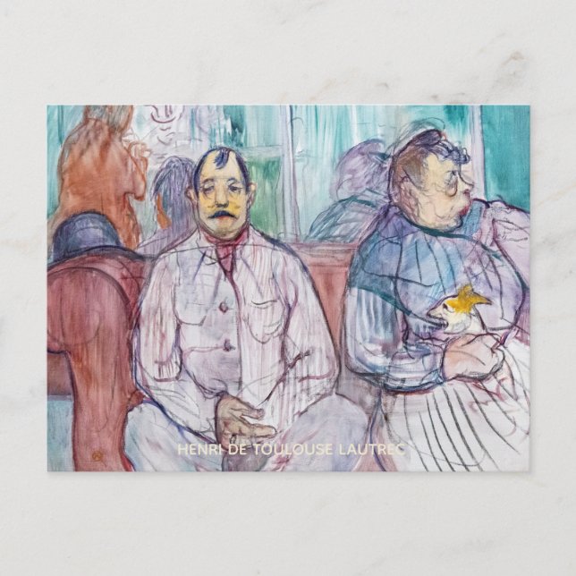 Toulouse-Lautrec, fru talman, Herr och Hund Vykort (Framsida)