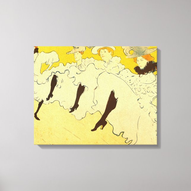 Toulouse Lautrec Gult Dancing Girl Poster Canvastryck (Framsida)