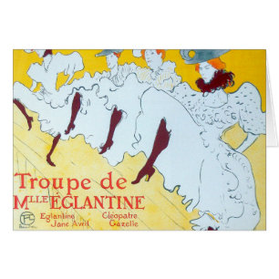 Toulouse Lautrec Gult Dancing Girl Poster Hälsningskort