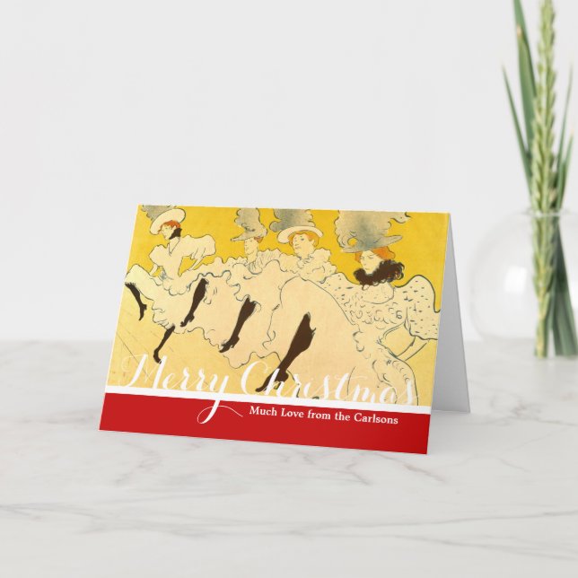 Toulouse Lautrec Gult Dancing Girl Poster Helgkort (Framsida)
