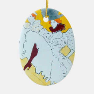 Toulouse Lautrec Gult Dancing Girl Poster Julgransprydnad Keramik