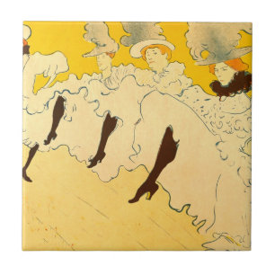 Toulouse Lautrec Gult Dancing Girl Poster Kakelplatta