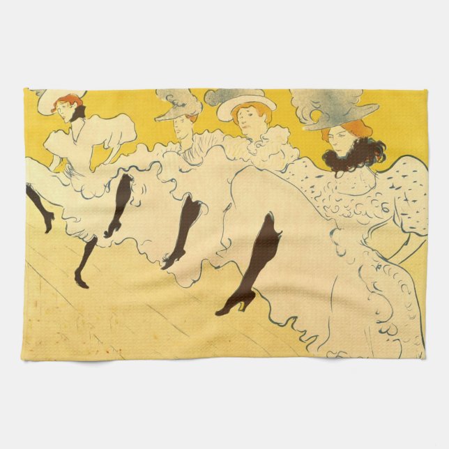 Toulouse Lautrec Gult Dancing Girl Poster Kökshandduk (Horisontell)