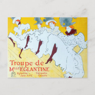 Toulouse Lautrec Gult Dancing Girl Poster Vykort