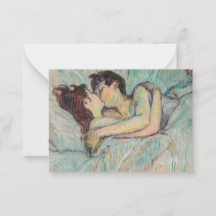 Toulouse-Lautrec - I bed, kyssarna Anteckningskort