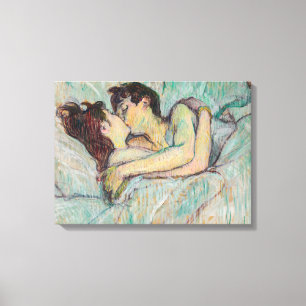 Toulouse-Lautrec - I bed, kyssarna Canvastryck