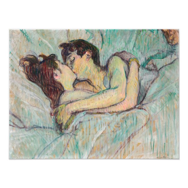Toulouse-Lautrec - I bed, kyssarna Fototryck (Framsidan)