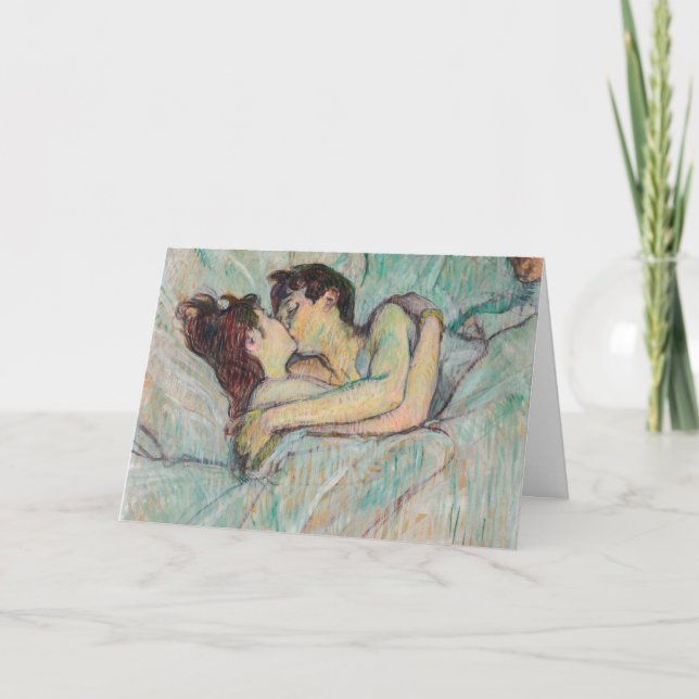 Toulouse-Lautrec - I bed, kyssarna Kort (Framsida)
