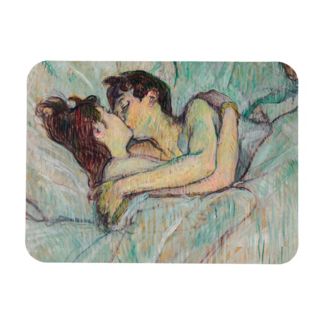 Toulouse-Lautrec - I bed, kyssarna Magnet (Horisontell)