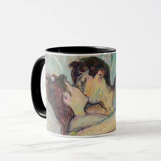 Toulouse-Lautrec - I bed, kyssarna Mugg (Framsida vänster)