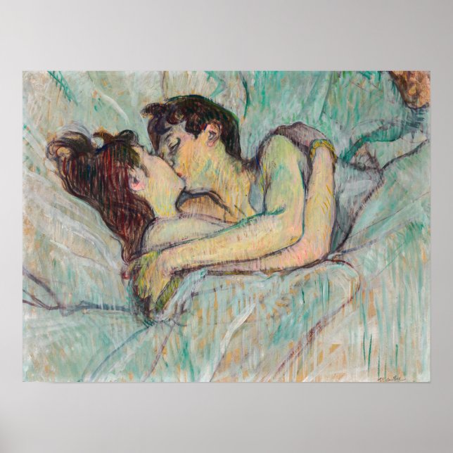 Toulouse-Lautrec - I bed, kyssarna Poster (Framsidan)