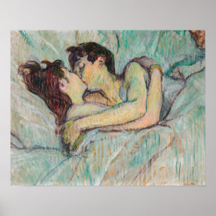 Toulouse-Lautrec - I bed, kyssarna Poster
