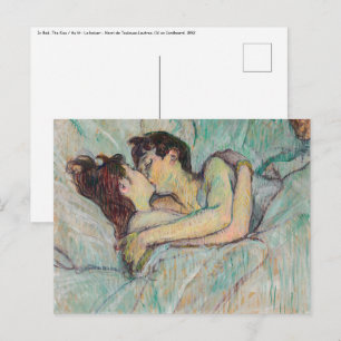Toulouse-Lautrec - I bed, kyssarna Vykort