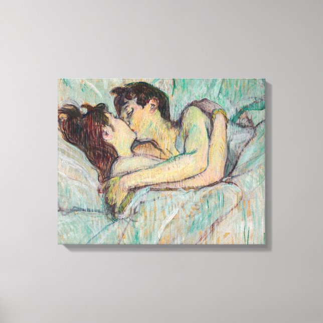 Toulouse-Lautrec - I säng, kyssen Canvastryck (Framsida)