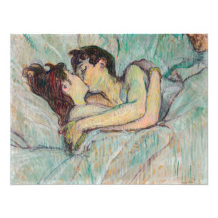 Toulouse-Lautrec - I säng, kyssen Fototryck