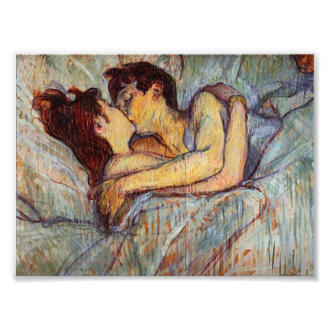 Toulouse-Lautrec in bed the Kiss Photo Print Fototryck (Framsidan)