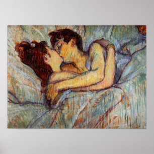 Toulouse-Lautrec in bed the Kiss Poster