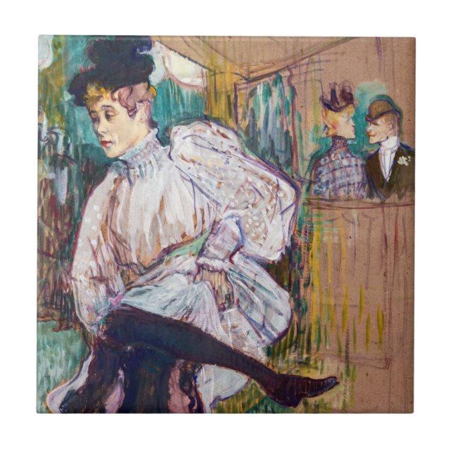 Toulouse-Lautrec - Jane Avril Dancing Kakelplatta (Framsidan)