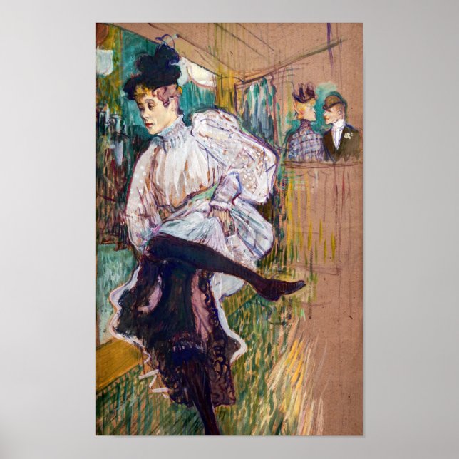Toulouse-Lautrec - Jane Avril dansar Poster (Framsidan)