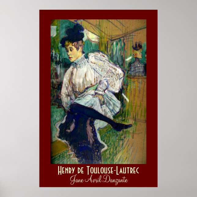 Toulouse-Lautrec: Jane Avril Danzante Poster (Framsidan)