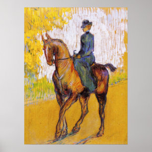 Toulouse-Lautrec kvinna på hästaffischen Poster