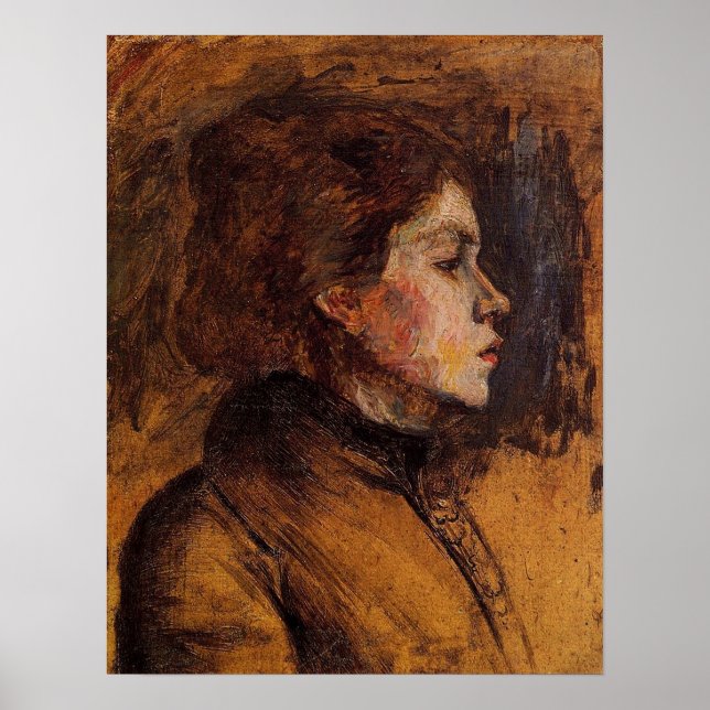 Toulouse-Lautrec - Kvinnohuvud 1899 Poster (Framsidan)