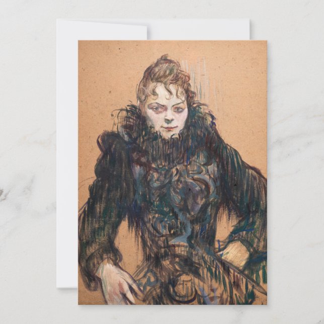 Toulouse-Lautrec - Kvinnor med svart boa Inbjudningar (Framsida)