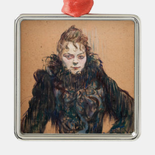 Toulouse-Lautrec - Kvinnor med svart boa Julgransprydnad Metall