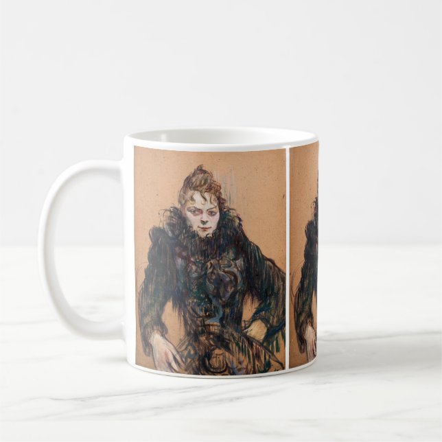 Toulouse-Lautrec - Kvinnor med svart boa Kaffemugg (Vänster)