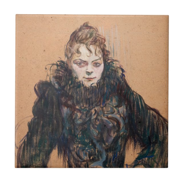 Toulouse-Lautrec - Kvinnor med svart boa Kakelplatta (Framsidan)