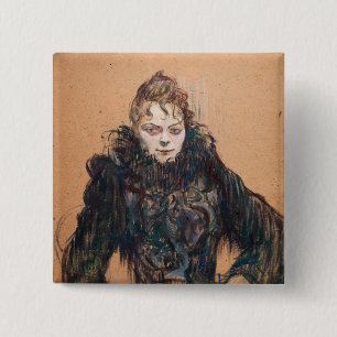Toulouse-Lautrec - Kvinnor med svart boa Knapp
