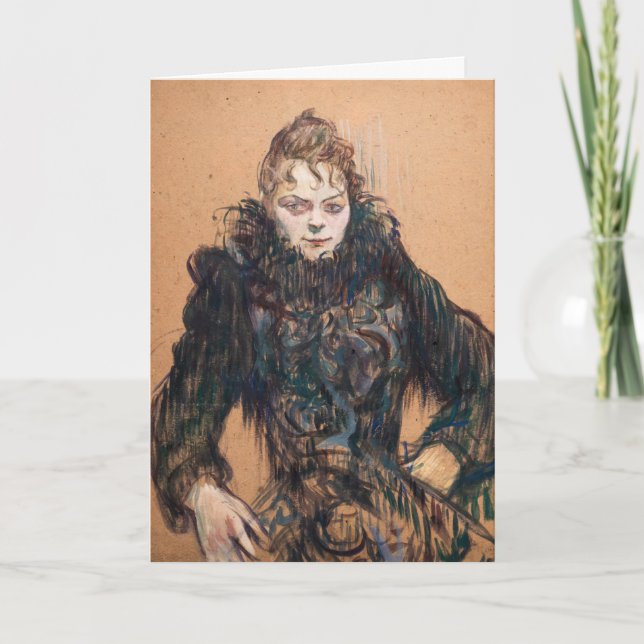 Toulouse-Lautrec - Kvinnor med svart boa Kort (Framsida)