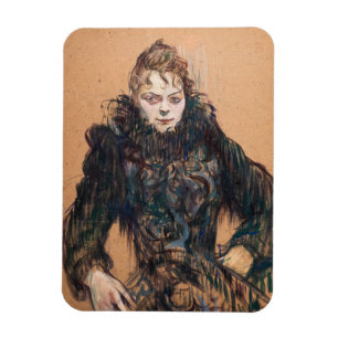Toulouse-Lautrec - Kvinnor med svart boa Magnet