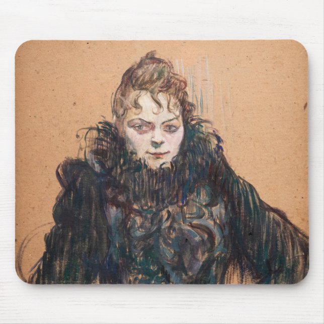 Toulouse-Lautrec - Kvinnor med svart boa Musmatta (Framsidan)