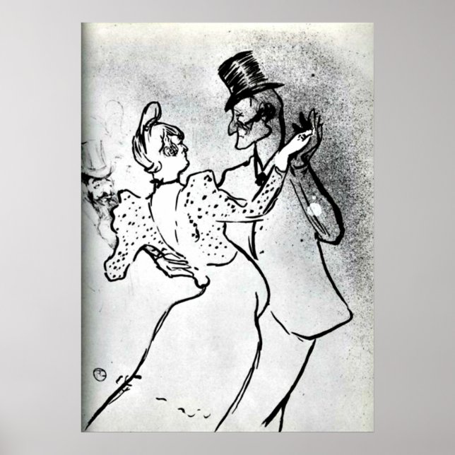 Toulouse-Lautrec: La Goulue och Valentin, Waltz Poster (Framsidan)