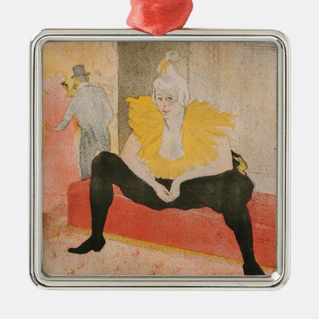 Toulouse-Lautrec - Mademoiselle Cha-u-kao Seated Julgransprydnad Metall (Framsidan)