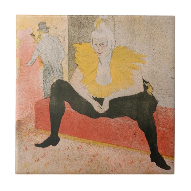 Toulouse-Lautrec - Mademoiselle Cha-u-kao Seated Kakelplatta (Framsidan)