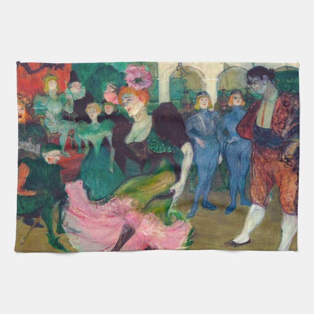 Toulouse-Lautrec - Marcelle Lender, Dancing Bolero Kökshandduk (Horisontell)