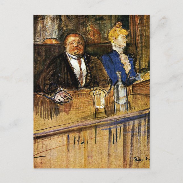 Toulouse-Lautrec - På kaféet, kunden Vykort (Framsida)
