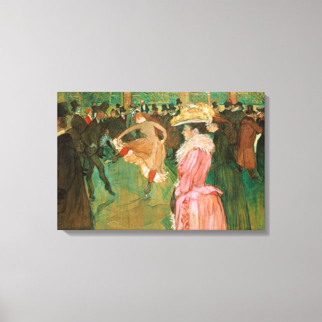 Toulouse-Lautrec - På Rouge, Dansen Canvastryck (Framsida)
