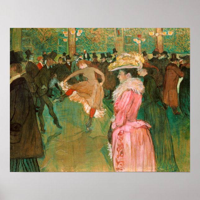 Toulouse-Lautrec - På Rouge, Dansen Poster (Framsidan)