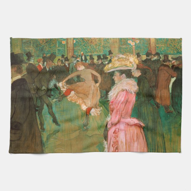 Toulouse-Lautrec - På vägen, dansen Kökshandduk (Horisontell)