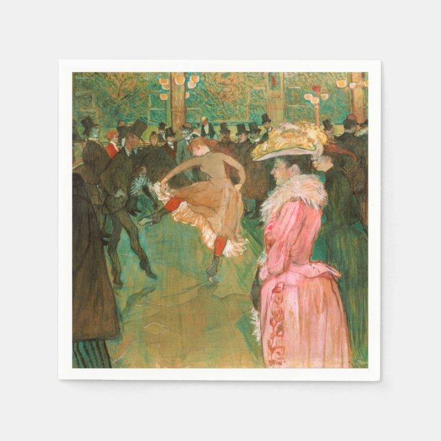 Toulouse-Lautrec - På vägen, dansen Pappersservett (Framsidan)
