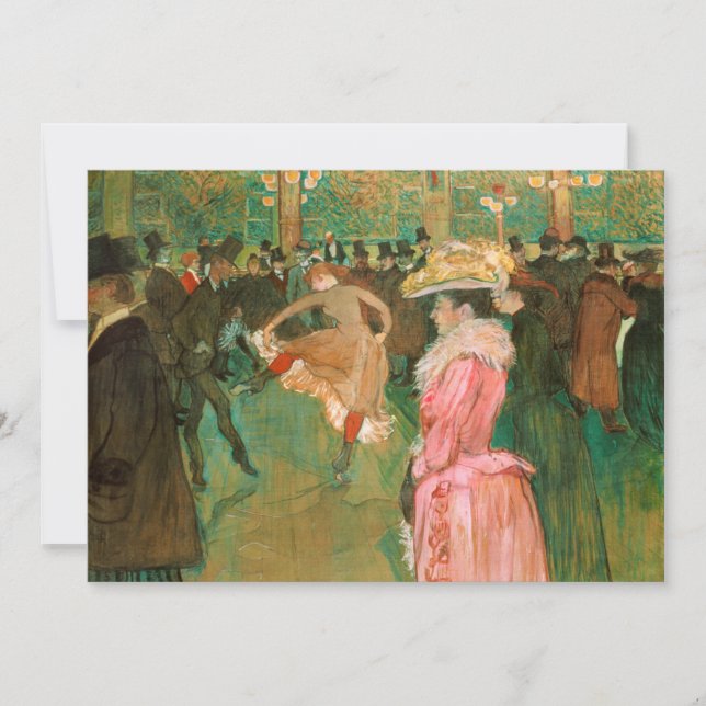Toulouse-Lautrec - På vägen, dansen Tack Kort (Framsida)
