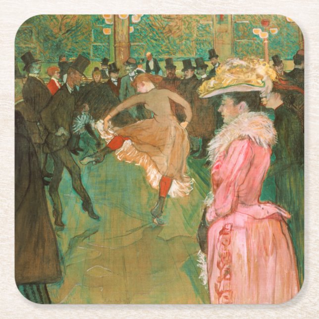 Toulouse-Lautrec - På vägen, dansen Underlägg Papper Kvadrat (Framsidan)